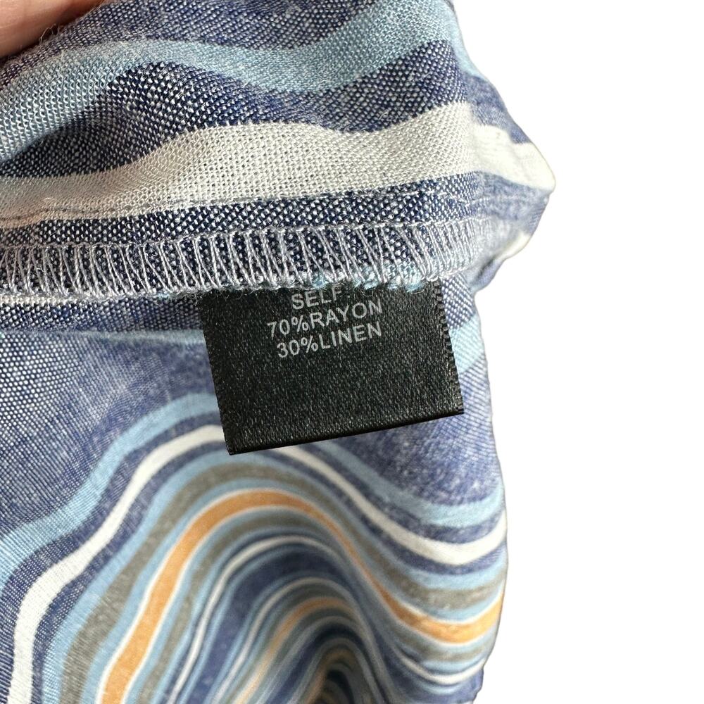 SALE 🌞New CURRENT AIR Halter Striped Ruffle Trapeze Linen Blend Tank Top Size 12 - Picture 6 of 6